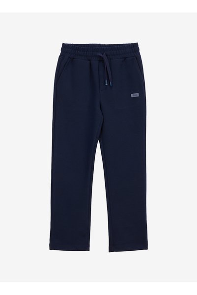 Elastic Waist Narrow Leg Navy Blue Boys' Trousers J5Wb-Pnt7850