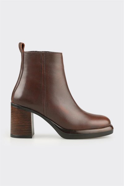 Brown Leather Women's Casual Boots