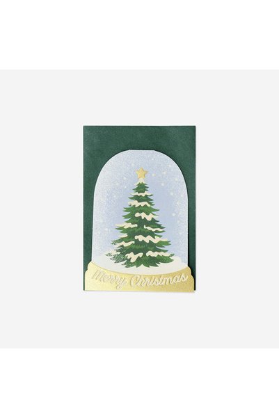 Snow Globe Patterned New Year Greeting Card