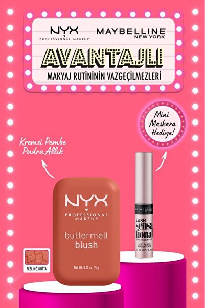 Buttermelt Blush кремасто розево пудра руменило 09 & Lash Sensational мини маскара
