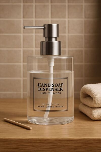 Bathroom Kitchen Countertop Liquid Soap Dispenser - Glass Soap Dispenser