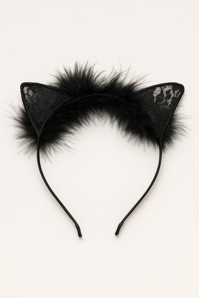 Girl's Feather Halloween Crown Black