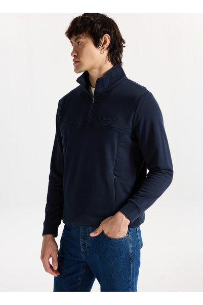 Turtleneck Indigo Men's Sweatshirt M5Wm-Swt1509