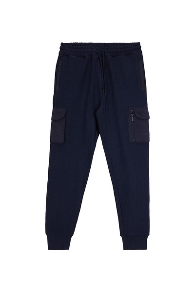 D5Wm-Ea3797 Navy Blue Relaxed Straight Men's Sweatpants