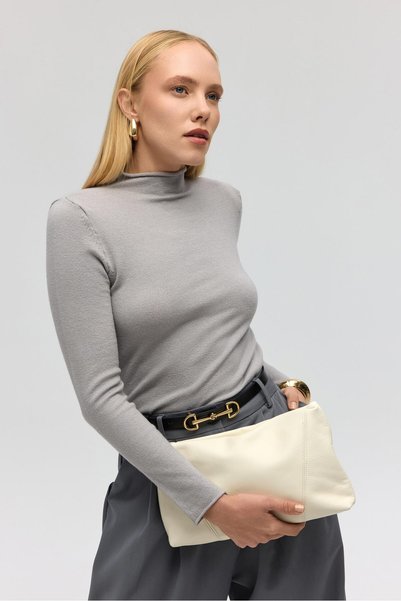 Serina Turtleneck Gray Slim Knitwear
