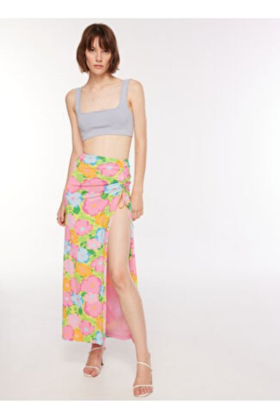 Normal Waist Multicolor Women's Patterned Long Skirt 74CBE830