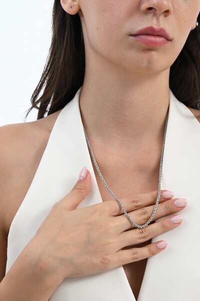 925 Sterling Silver Twist Model Silver Rope Chain