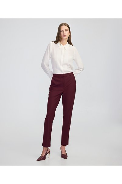 Elastic Waist Cigarette Fit Pants