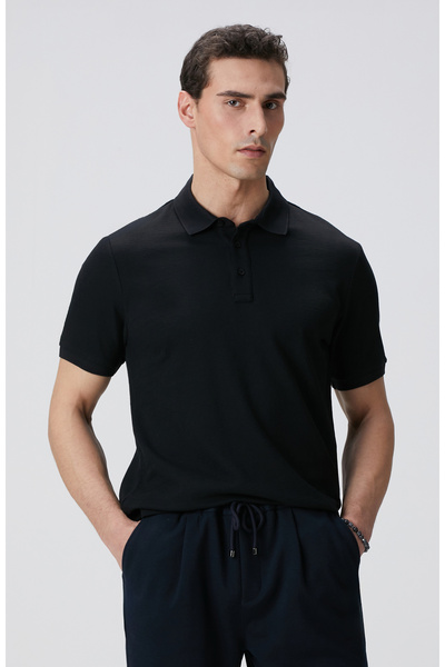 Black Polo Neck T-shirt