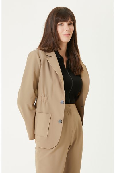 N-Tech Beige Elastic Waist Jacket