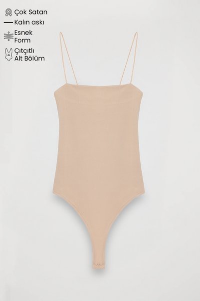 Strappy Bodysuit Beige