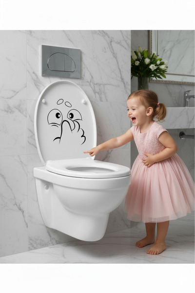 Налепница за тоалетна школка WC тоалет смешна симпатична налепница