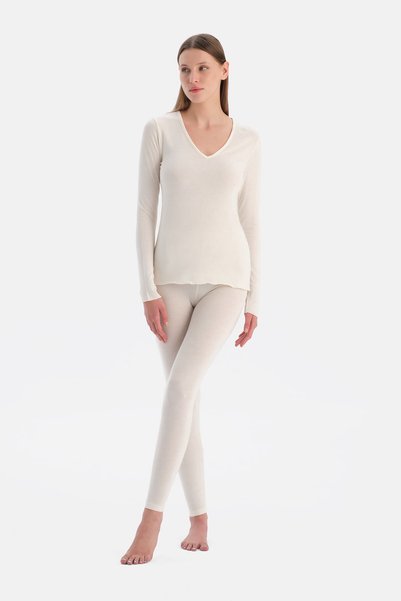 Ecru Modal Cashmere Leggings