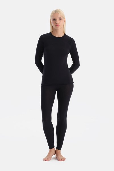 Black Modal Cashmere Leggings