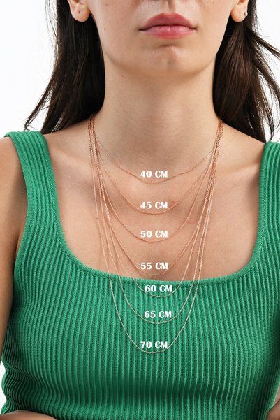 925 Sterling Silver Silver Chain 40-45-50-55-60-65-70 cm