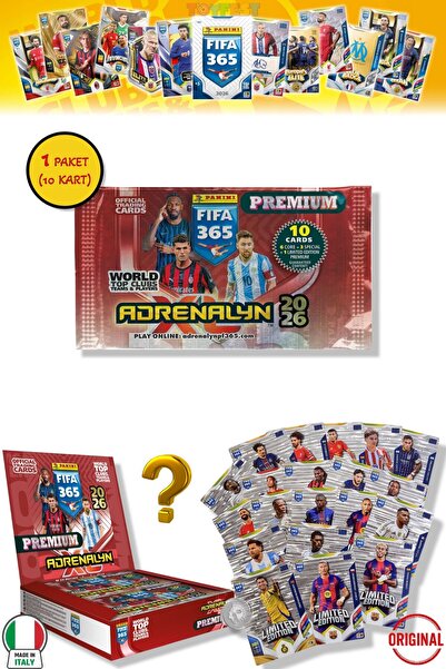 Panini Fifa 2026 Premium 1 пакет - 10 картички (6 Core 1 Fans 1 Power 1 Jewel 1 Limited Edition)