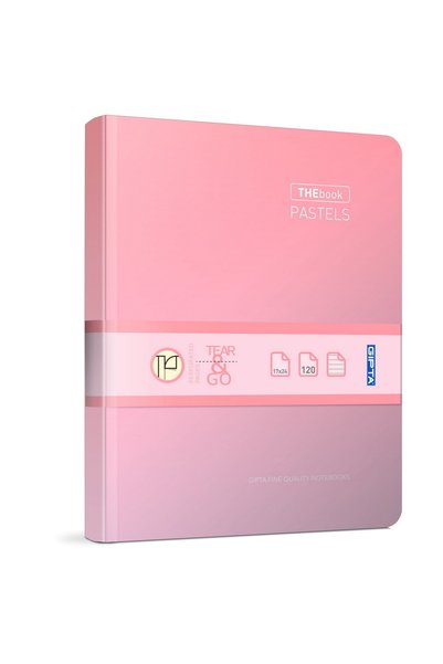 The Book Pastel 17x24 160 Sheets 4 Compartments Hard Cover Hardcover Notebook (3049) Checked Pink