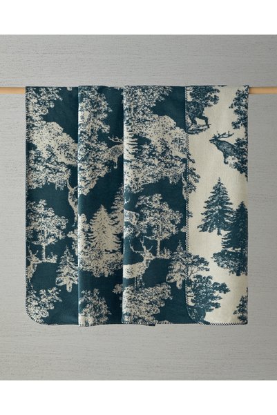 Forest Toile Cotton Double Blanket 200X220 cm Green
