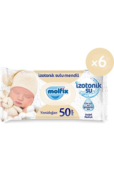 Влажни марамчиња изотонични за новороденчиња 50 марамчиња x6 парчиња