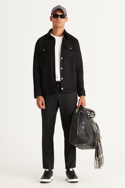 Anthracite Slim Fit Stretch Trousers