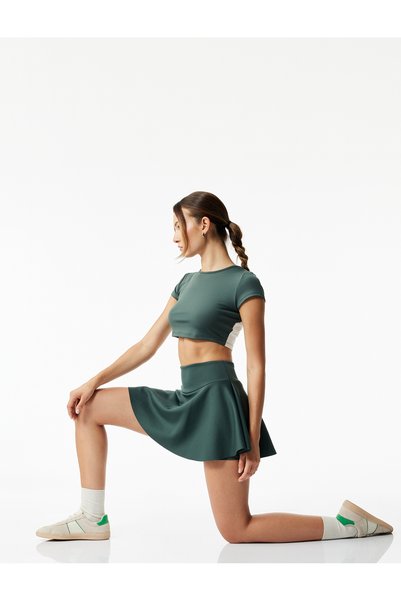High Waist Comfortable Fit Scuba Mini Sports Shorts Skirt