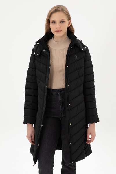 Women's Black Coat 50312015-Vr046