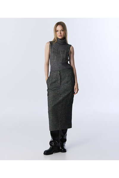 Midi Skirt with Cargo Pocket