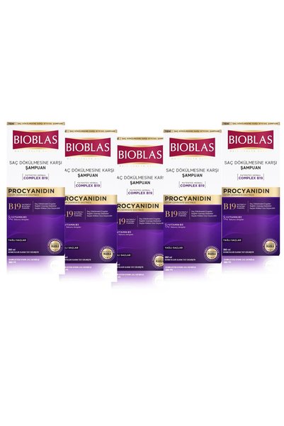 Procyanidine Herbal Shampoo Against Falling for Oily Hair 360 ml 5 Pieces
