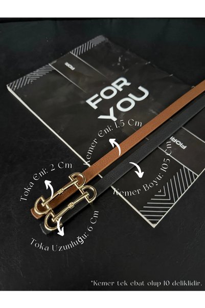 2-Piece Long Buckle Thin Women's Belt, Coat Belt, Shirt Belt, Dress Belt