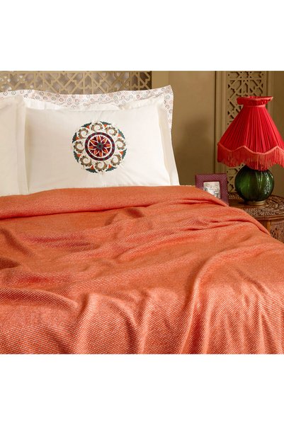 Andalisa 100% Cotton Embroidered Double Nish Set Burgundy