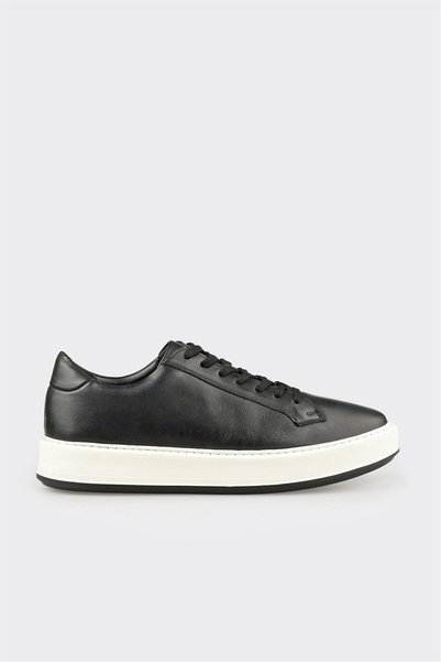 Black Leather Men's Casual Shoes