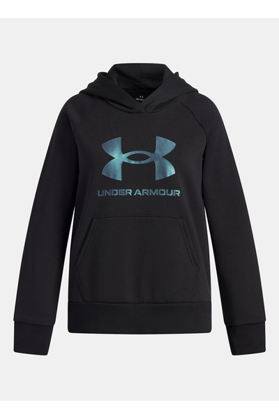 Plain Boys' Black Sweatshirt 6004118-005-Ua Rival Flc Shimmer Hd