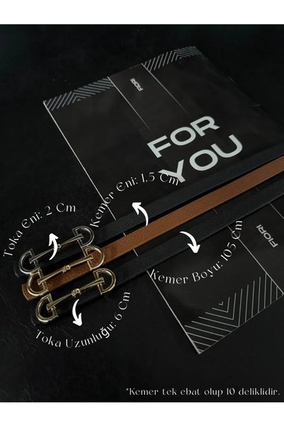 3-Piece Long Buckle Thin Women's Belt, Coat Belt, Shirt Belt, Dress Belt