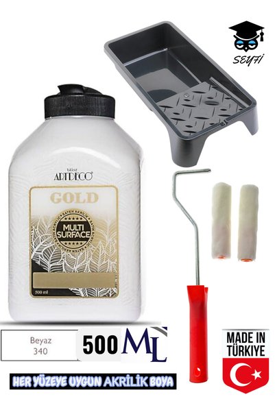 500 ml Multi Surface Acrylic Paint Set Suitable for All Surfaces Paint Pan and Roller Set Artdeco