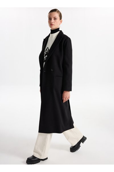 Black Women's Coat F5Wl-Mn0140