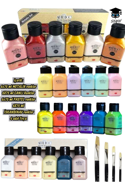 6X75 ml Metallic Colors 6X75 ml Vibrant Colors 6X75 ml Pastel Colors 6X75 ml Nordic Colors