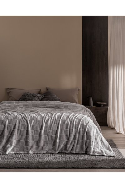 Vaporeux Double Welsoft Plain Blanket - Gray