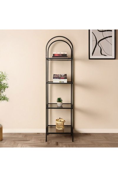Domed Bookcase - Black - 156X30X40 cm