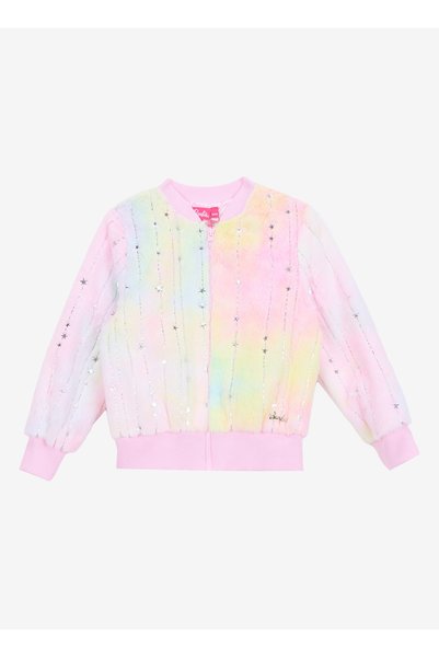 Zippered Collar Multi-Colored Girls' Sweatshirt Brb5Wg-Swt6200