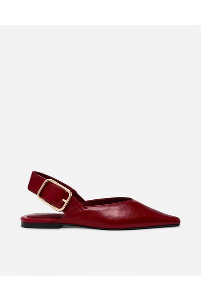 Sianna Red Leathe Women's Burgundy Ballet Flats Sianna-Red