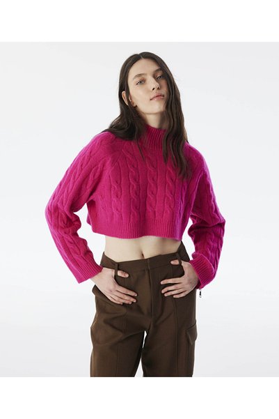 Hair Braided Crop Sweater
