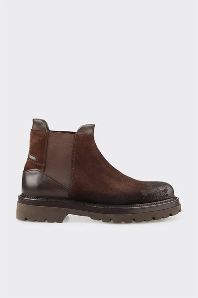Brown Leather Men's Casual Boots