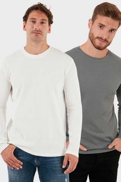 Cotton Crew Neck Slim Fit Basic Sweat Men's Sweat 5905073S2