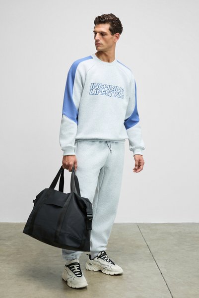 Luxer Men's Grimelange Sweatpants with Elastic Waist and Legs, Piped Zippered Pockets