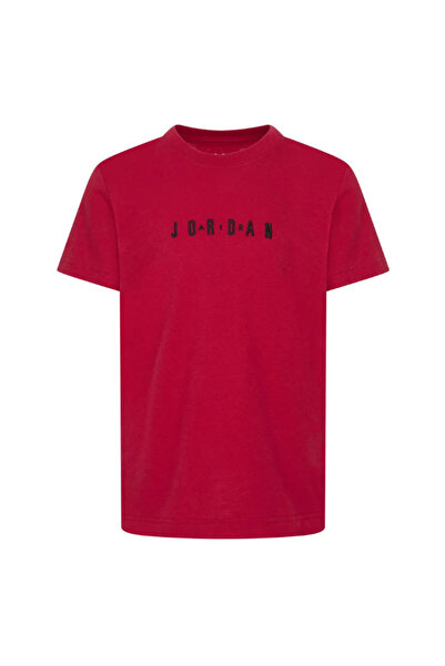JORDAN CREW ЦРВЕНА ПАМУЧНА ДЕТСКА МАИЦА СО КРУЖЕН ИЗРЕЗ 95D634