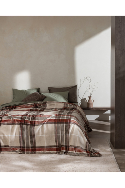 Antonin Single Welsoft Printed Blanket - Beige/Coffee