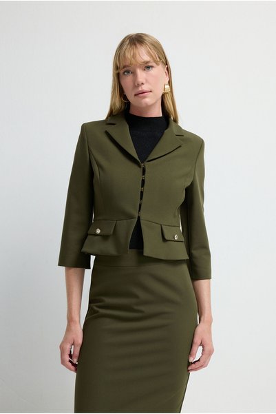 Pocket Flap Crop Jacket