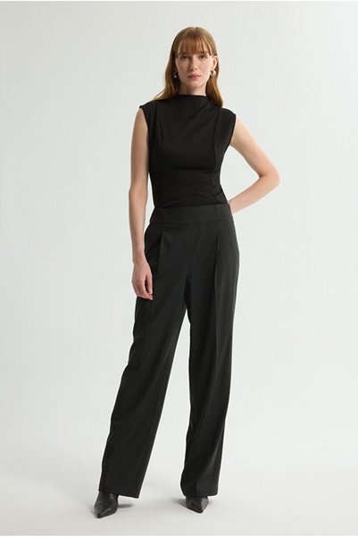 Wide Leg Striped Trousers
