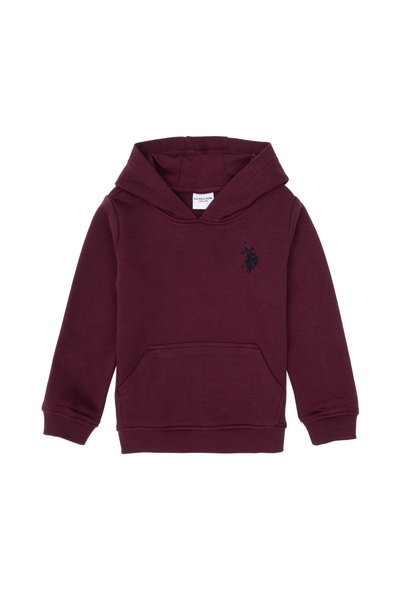 Boys' Burgundy Basic Hooded Sweatshirt 50313980-VR177
