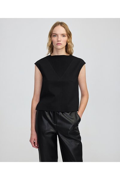 Contrast texture blouse